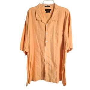 Daniel Cremiuex Button Up Shirt Short Sleeve Men's Size 3X Big Sunshine Yellow